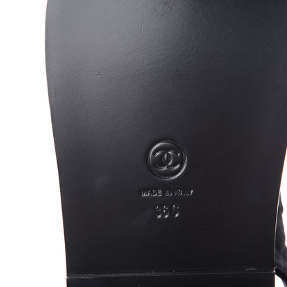 Chanel Grosgrain CC Crystal Flat Sandals 36 Black 8 of 9