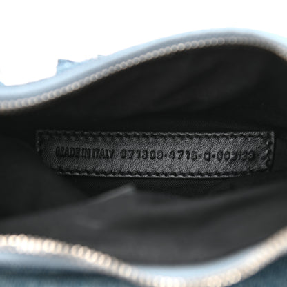 Balenciaga Washed Frayed Denim Crystal Le Cagole Shoulder Bag XS Blue 8 of 10
