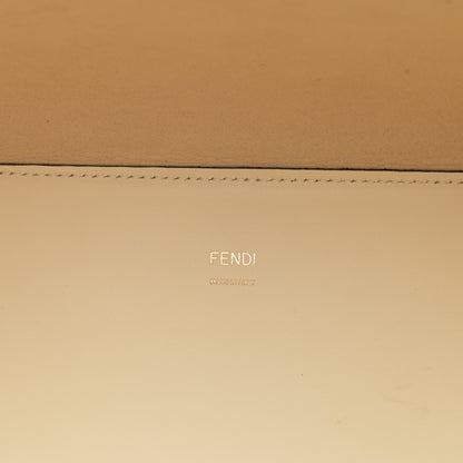 Fendi Vitello King Ceylon Plexiglass Woven Logo Debossed Medium Fendi Sunshine Shopper Tote White Ice 6 of 10