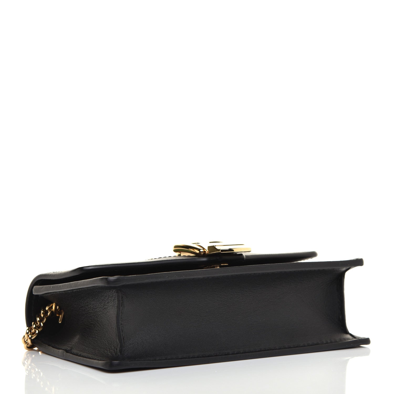 Gucci Calfskin Super Mini Sylvie Chain Shoulder Bag Black 4 of 9