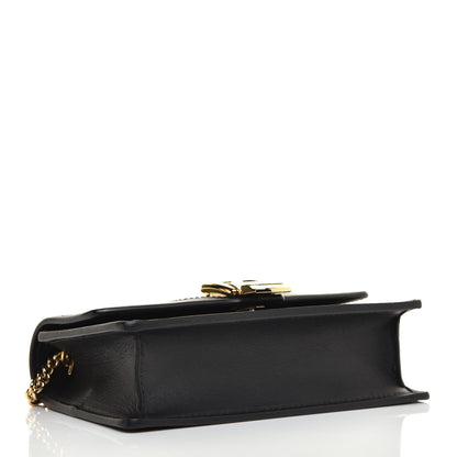 Gucci Calfskin Super Mini Sylvie Chain Shoulder Bag Black 4 of 9