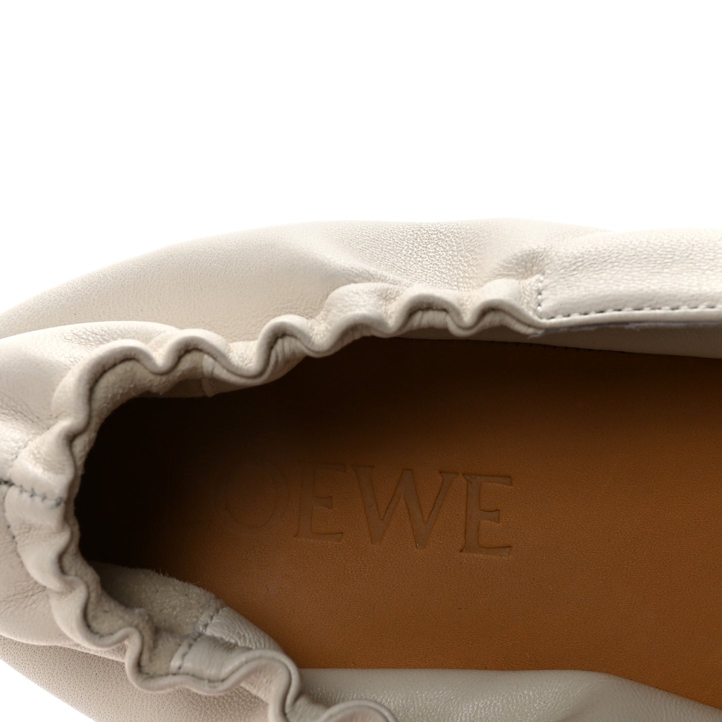 Lambskin Flamenco Knot Ballerina Flats 36 Soft White