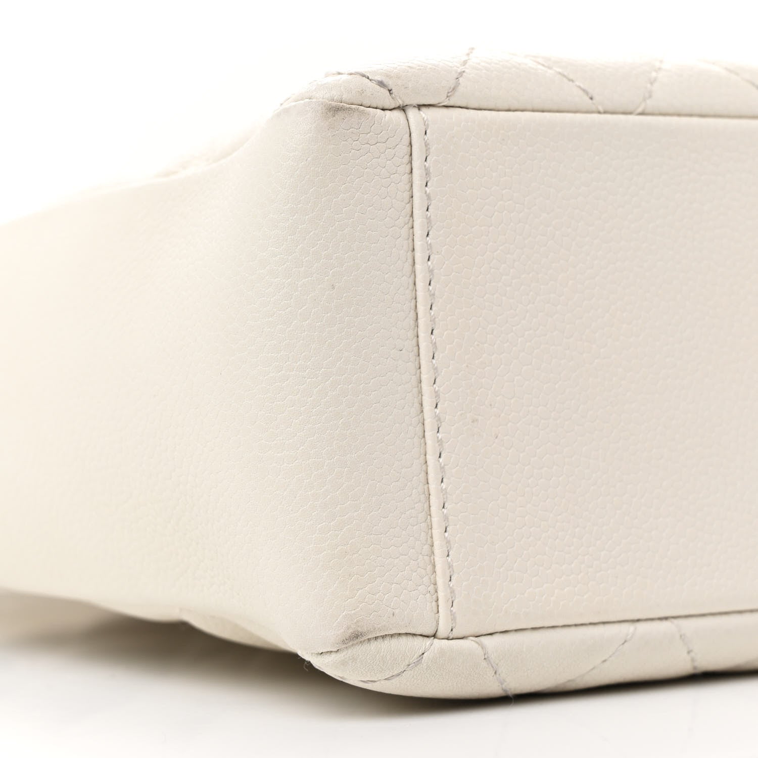 Chanel Caviar Quilted Petit Shopping Tote PST White 9 of 15
