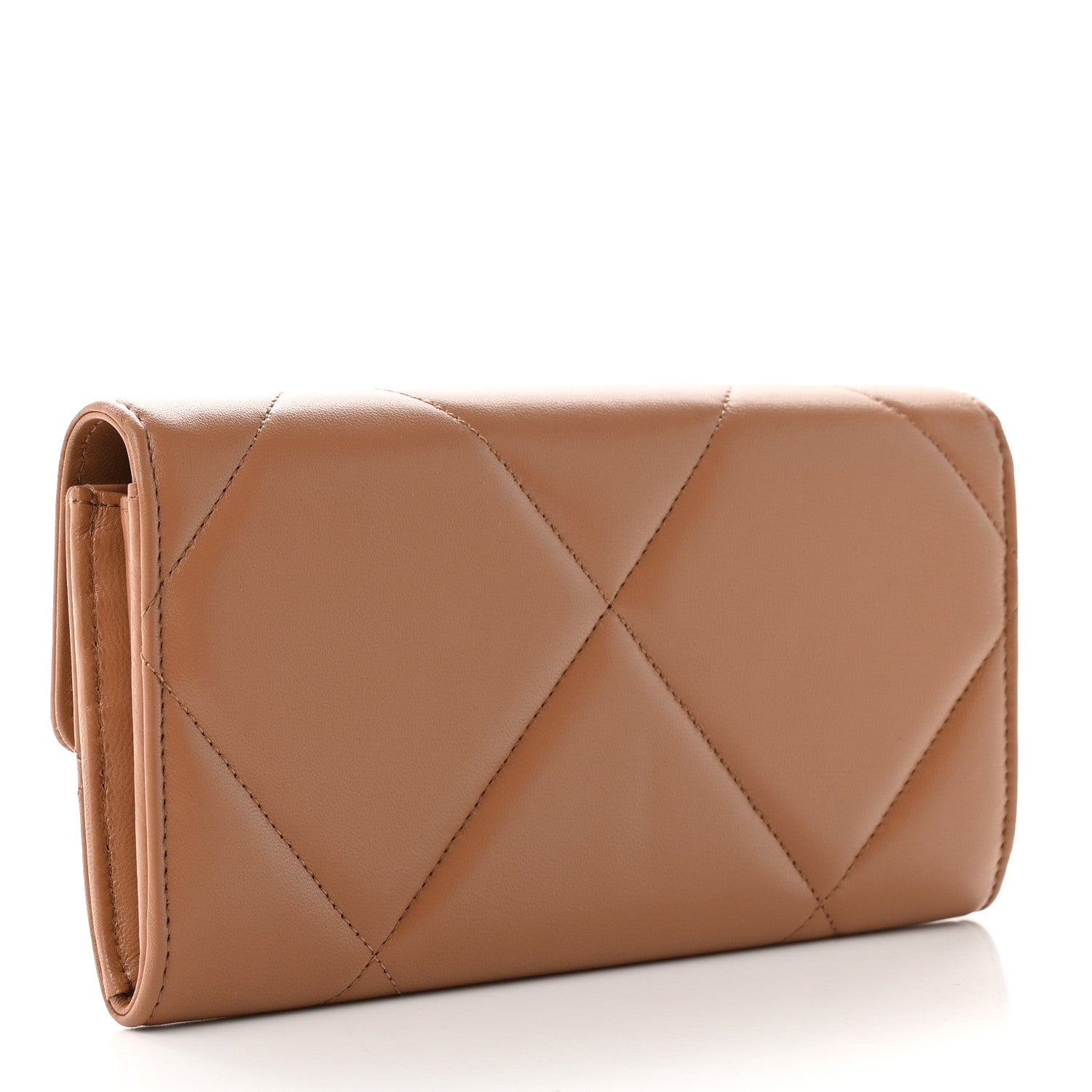 Chanel Lambskin Quilted Chanel 19 Flap Wallet Brown 3 of 8