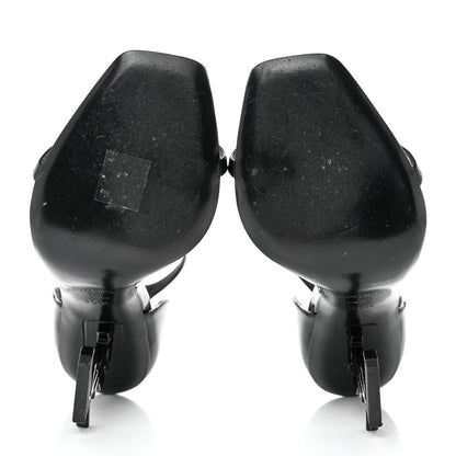 Saint Laurent Patent Calfskin Opyum Sandals 36.5 Black 5 of 9