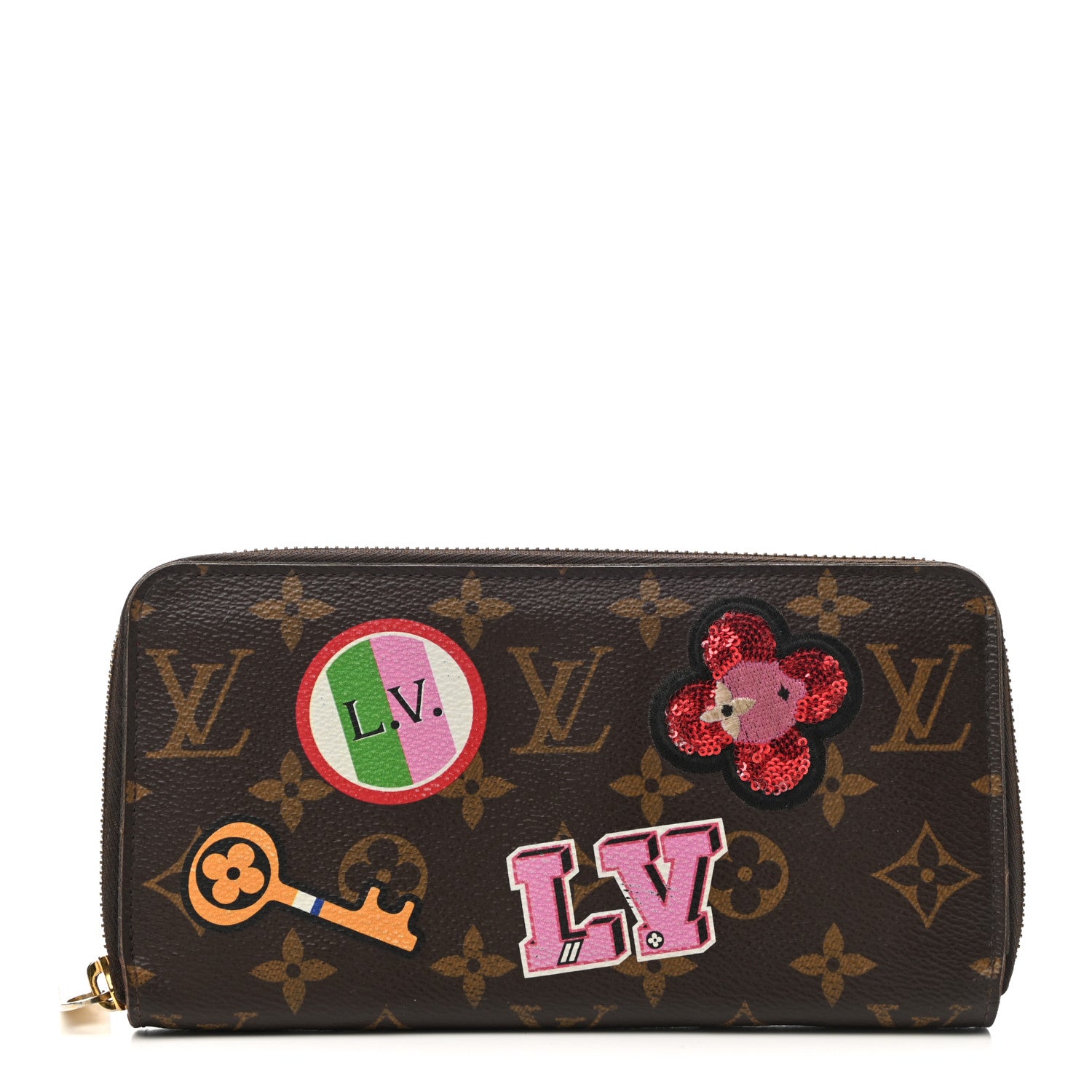 Louis Vuitton Monogram Travel Stickers Zippy Wallet 1 of 7