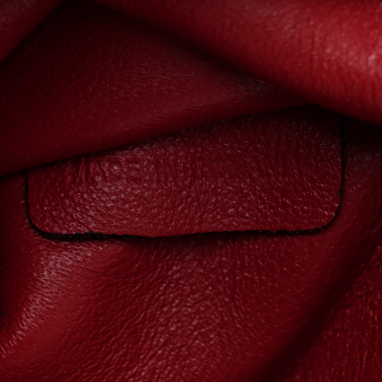Signature Grain Calfskin Check Embossed Small Canterbury Tote Red