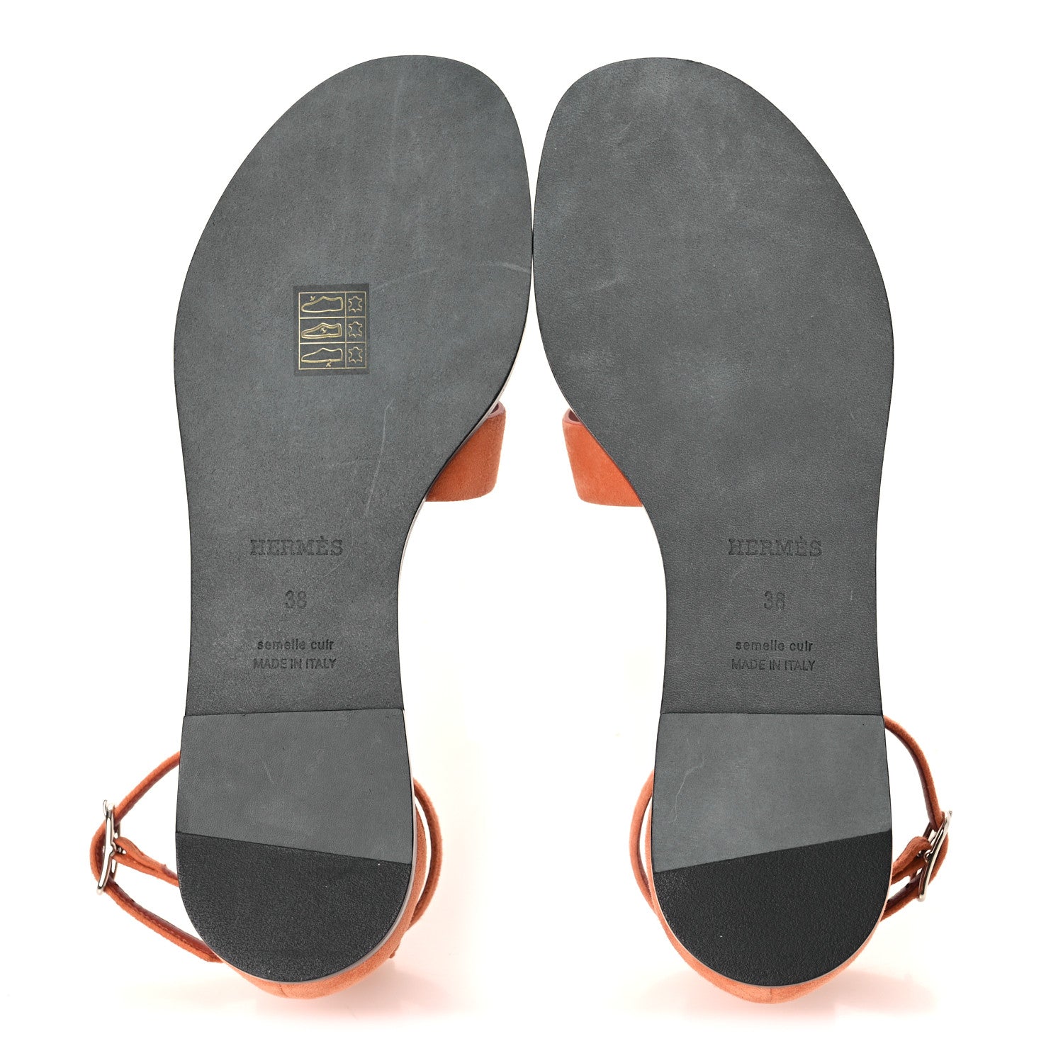 Hermes Suede Goatskin Santorini Sandals 38 Bois De Santal 7 of 13