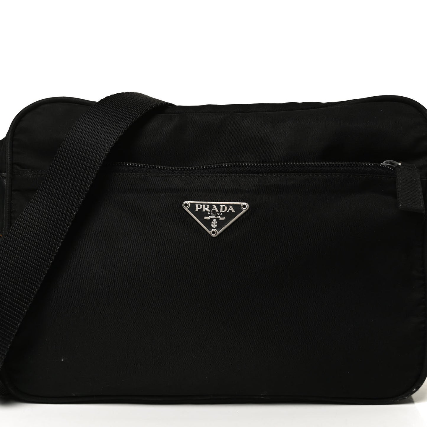 Nylon Tessuto Messenger Bag Black