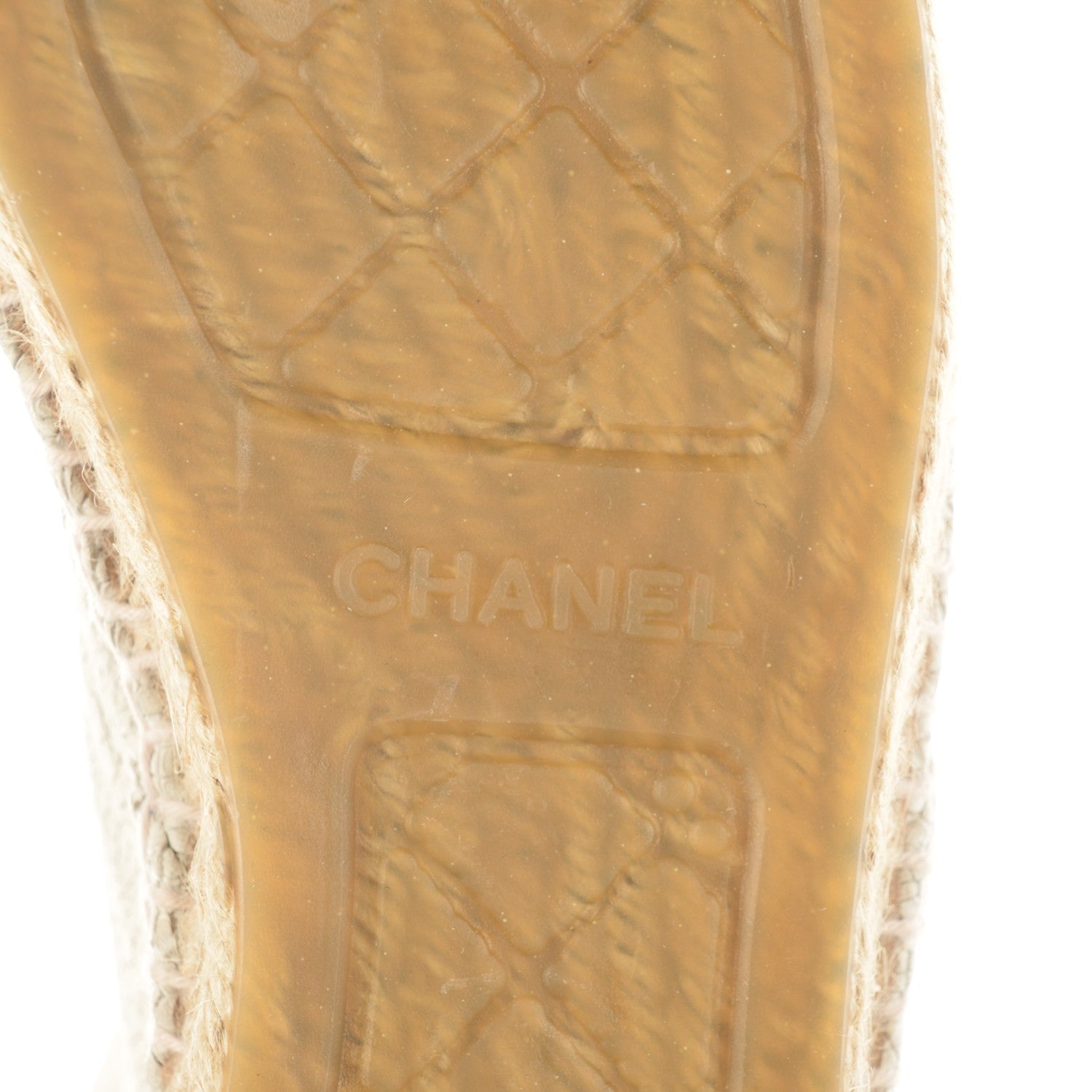 Chanel Crackled Calfskin High Top Espadrilles 41 Light Beige Black 7 of 8