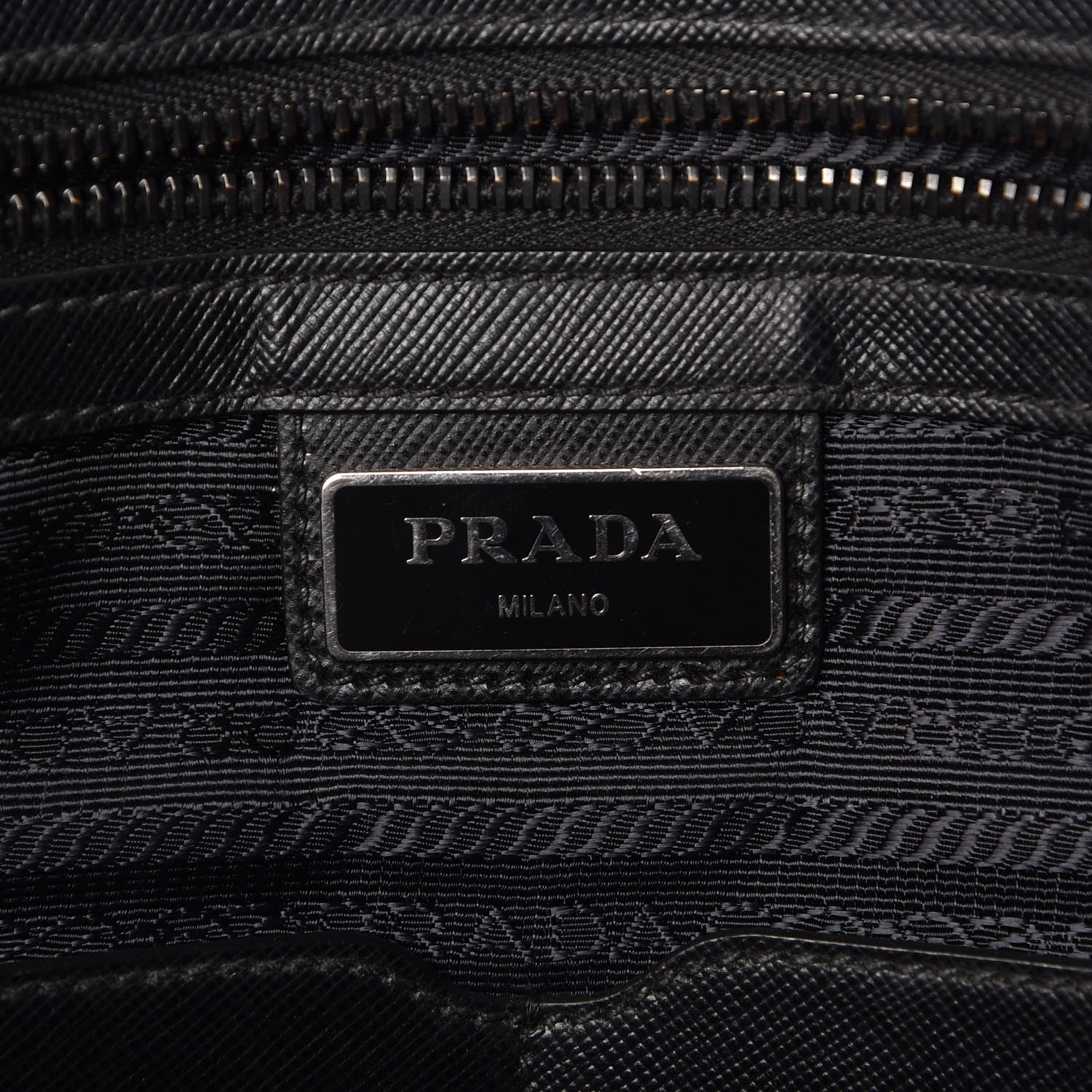 Prada Tessuto Nylon Saffiano Metal Triangle Logo Work Bag Black 6 of 34