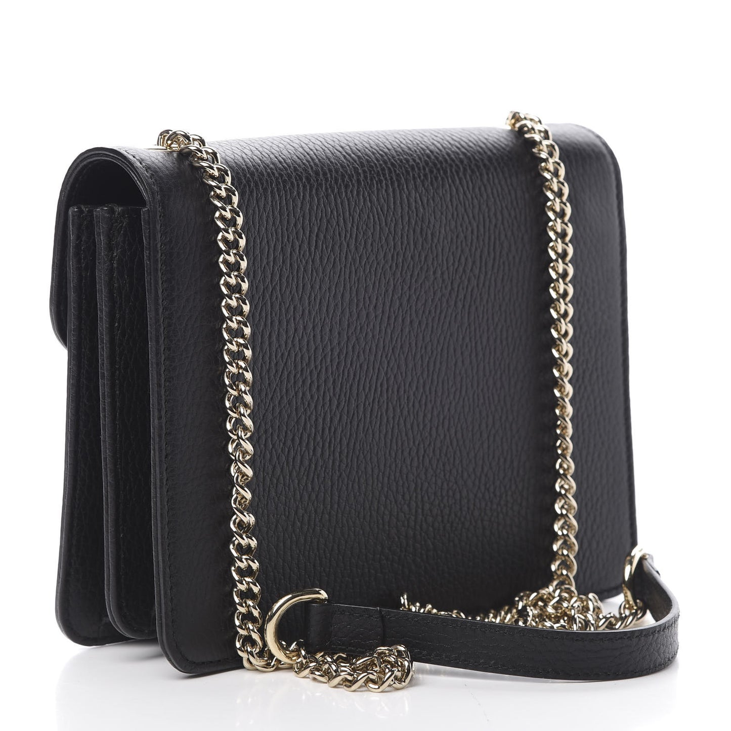 Dollar Calfskin Small Interlocking G Shoulder Bag Black
