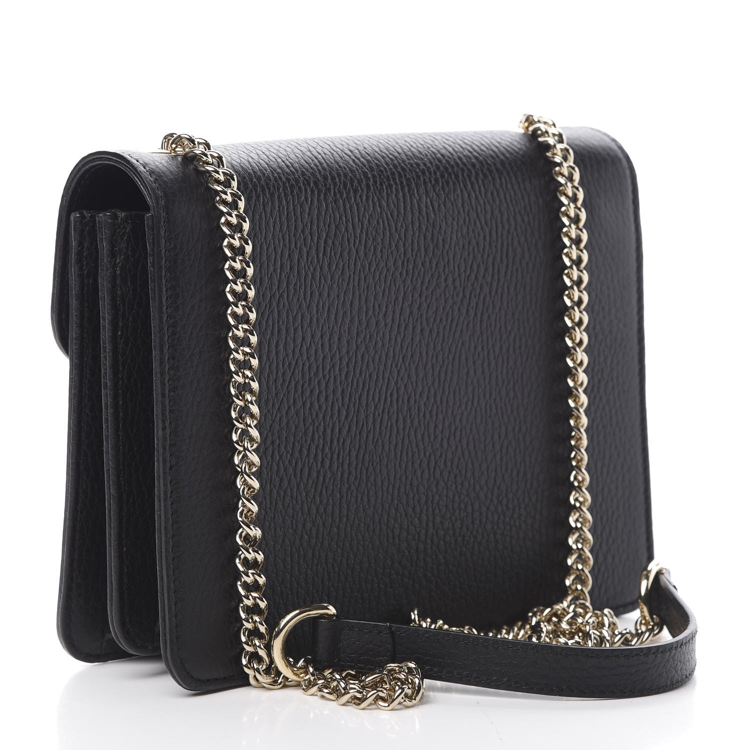 Gucci Dollar Calfskin Small Interlocking G Shoulder Bag Black 3 of 12
