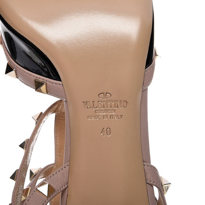 Valentino Garavani Patent Nappa Rockstud Ankle Strap 65mm Pumps 40 Black Poudre 6 of 9