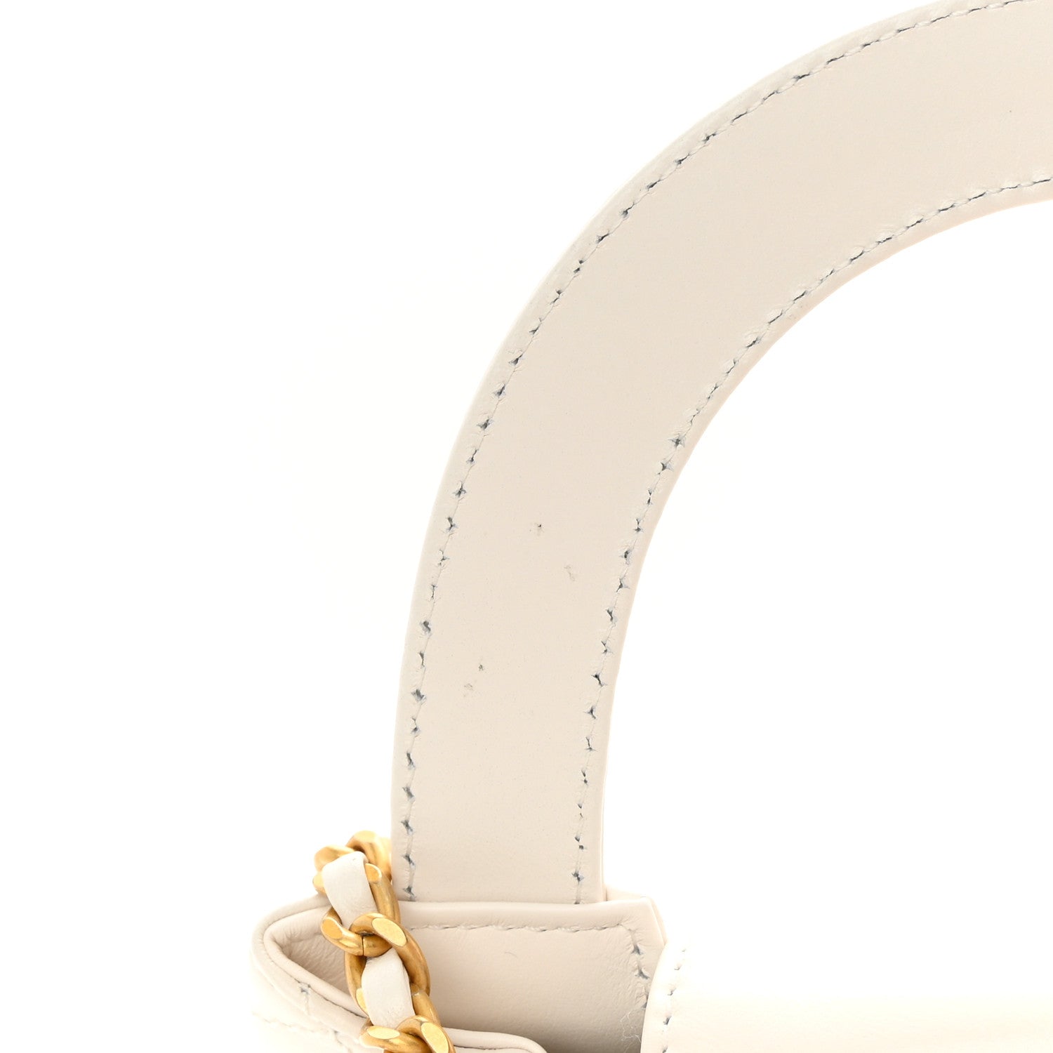 Chanel Shiny Aged Calfskin Quilted Nano Kelly Shopper White 12 of 13