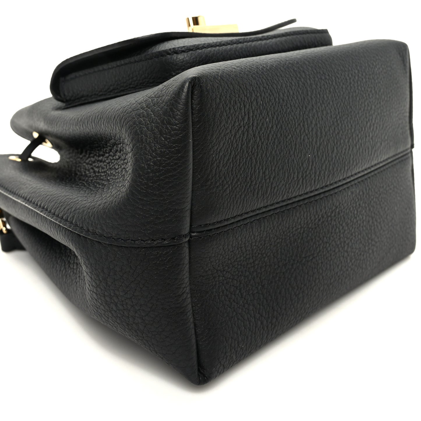 Calfskin Lockme Bucket MM Black