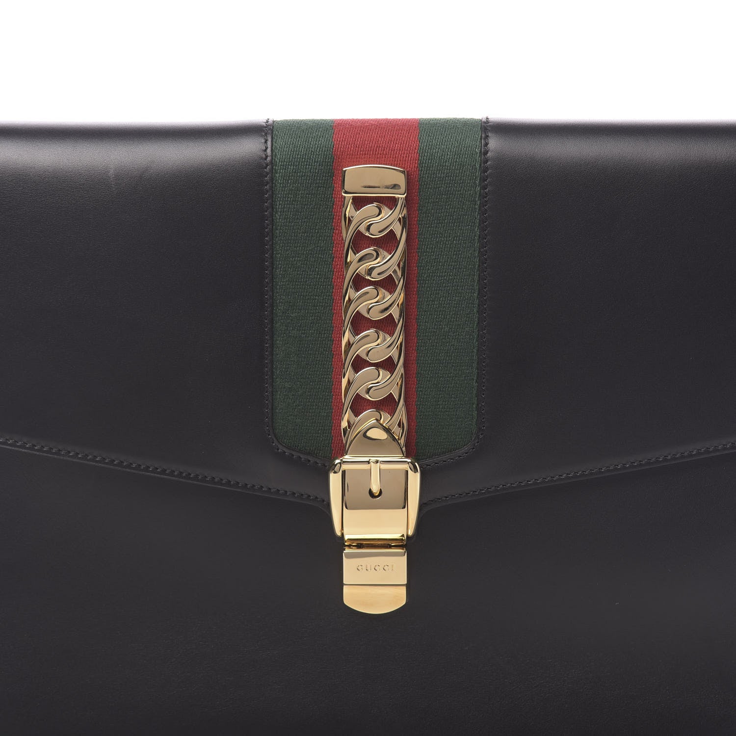 Gucci Calfskin Maxi Sylvie Clutch Black 12 of 12