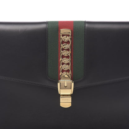 Gucci Calfskin Maxi Sylvie Clutch Black 12 of 12