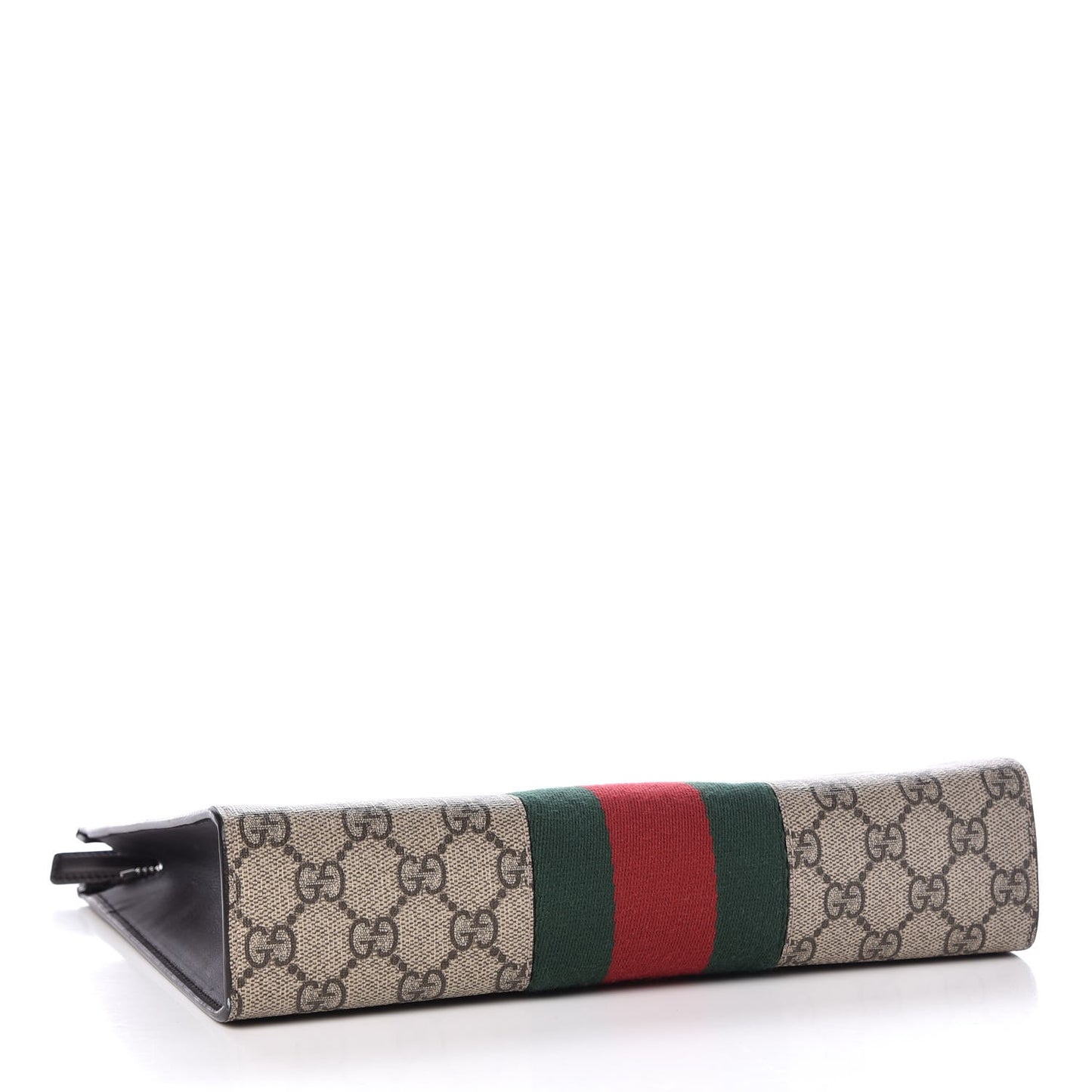 GG Supreme Monogram Selleria Calfskin Web New Web Cosmetic Case Beige Ebony Cocoa