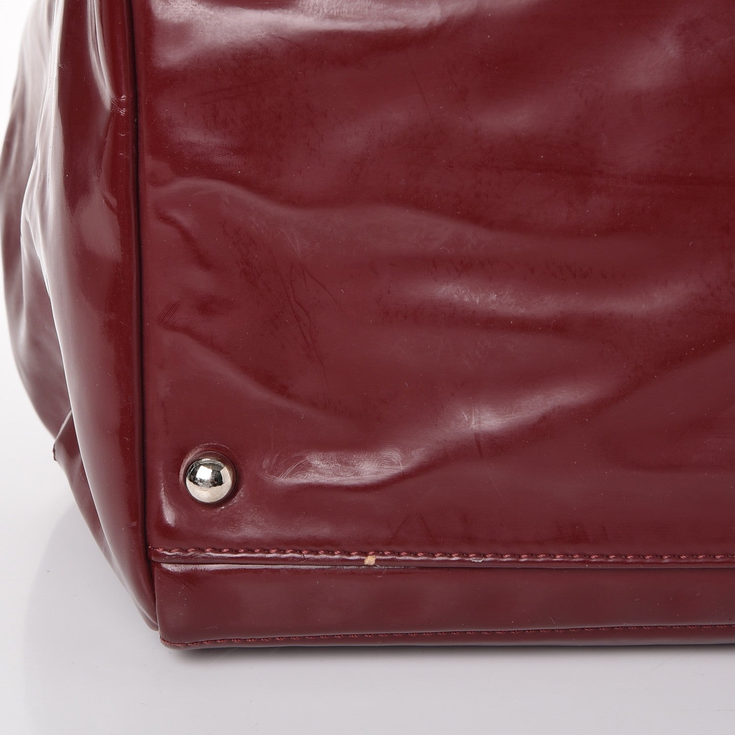 Chanel Vinyl Coco Ming Tote Burgundy 10 of 12