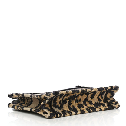 Christian Dior Canvas Mizza Embroidered Mini Leopard Book Tote Beige 4 of 9