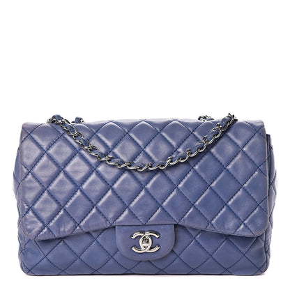 Chanel Lambskin Jumbo Single Flap Blue 1 of 12