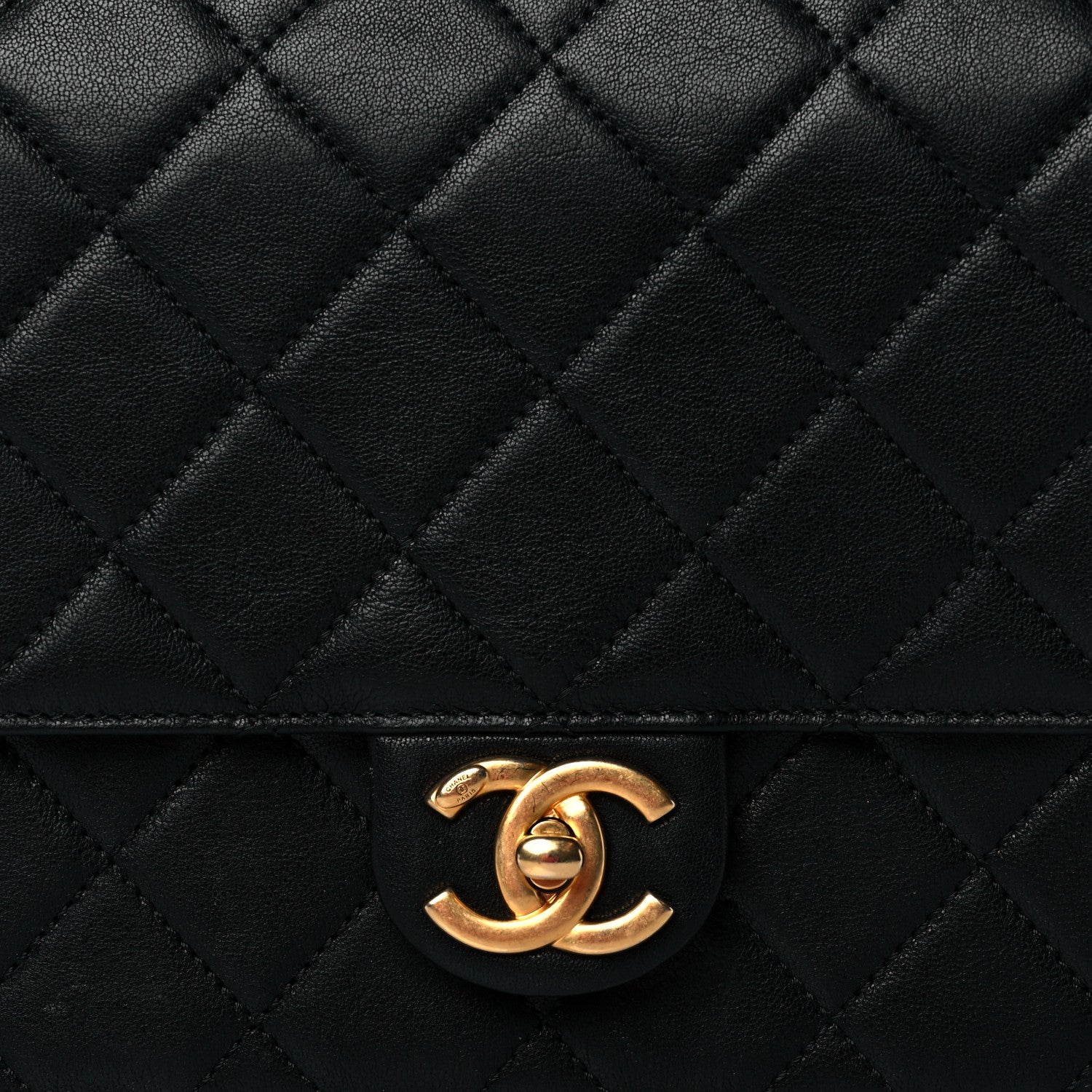 Chanel Goatskin Quilted Pearl Chain Flap Bag Black 8 of 10