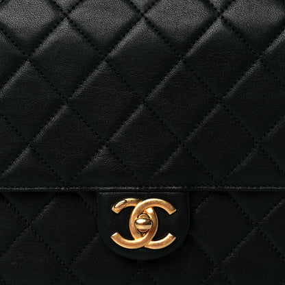 Chanel Goatskin Quilted Pearl Chain Flap Bag Black 8 of 10