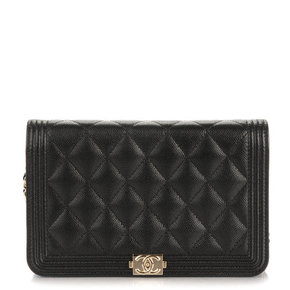 Chanel Caviar Quilted Boy Wallet On Chain WOC Black 1 of 8