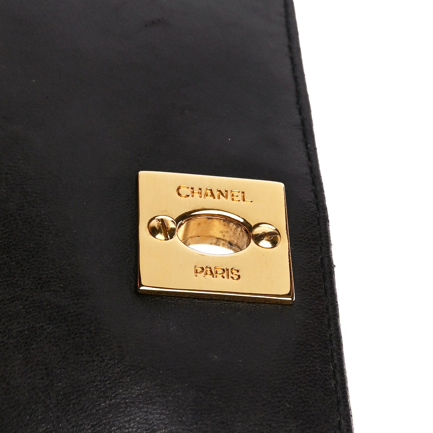 Lambskin Quilted CC Flap Shoulder Bag Black