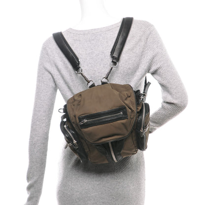 Alexander Wang Lambskin Nylon Mini Marti Backpack Military Green Nickel Hardware 3 of 7