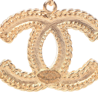 Chanel CC Drop Earrings Matte Gold 4 of 5