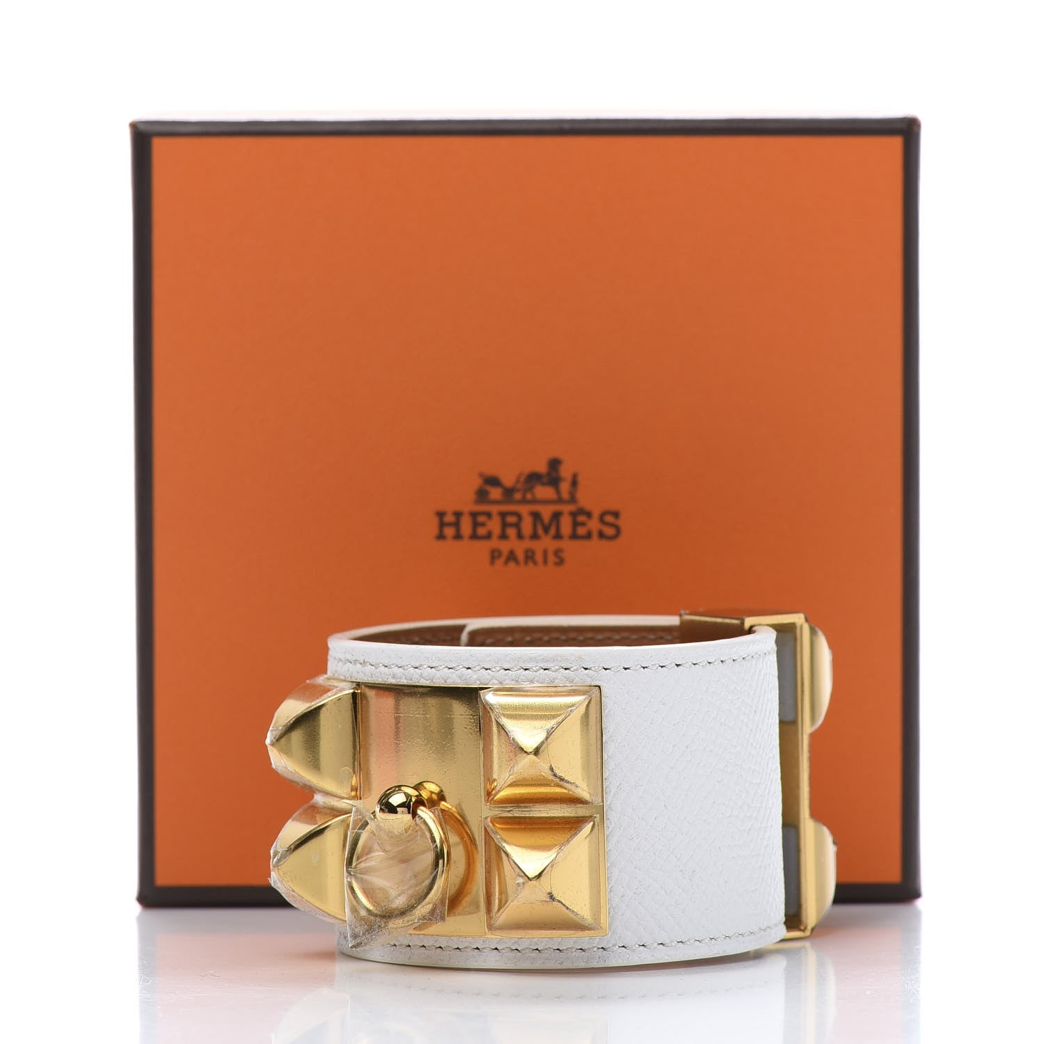 Hermes Epsom Collier de Chien CDC Bracelet S White 9 of 9