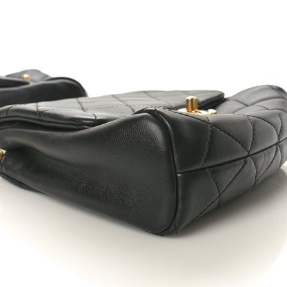 Chanel Lambskin Pearl Quilted Side Packs Black 8 of 9