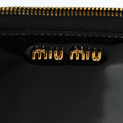 Miu Miu Patent Bow Zip Around Wallet Black 6 of 8