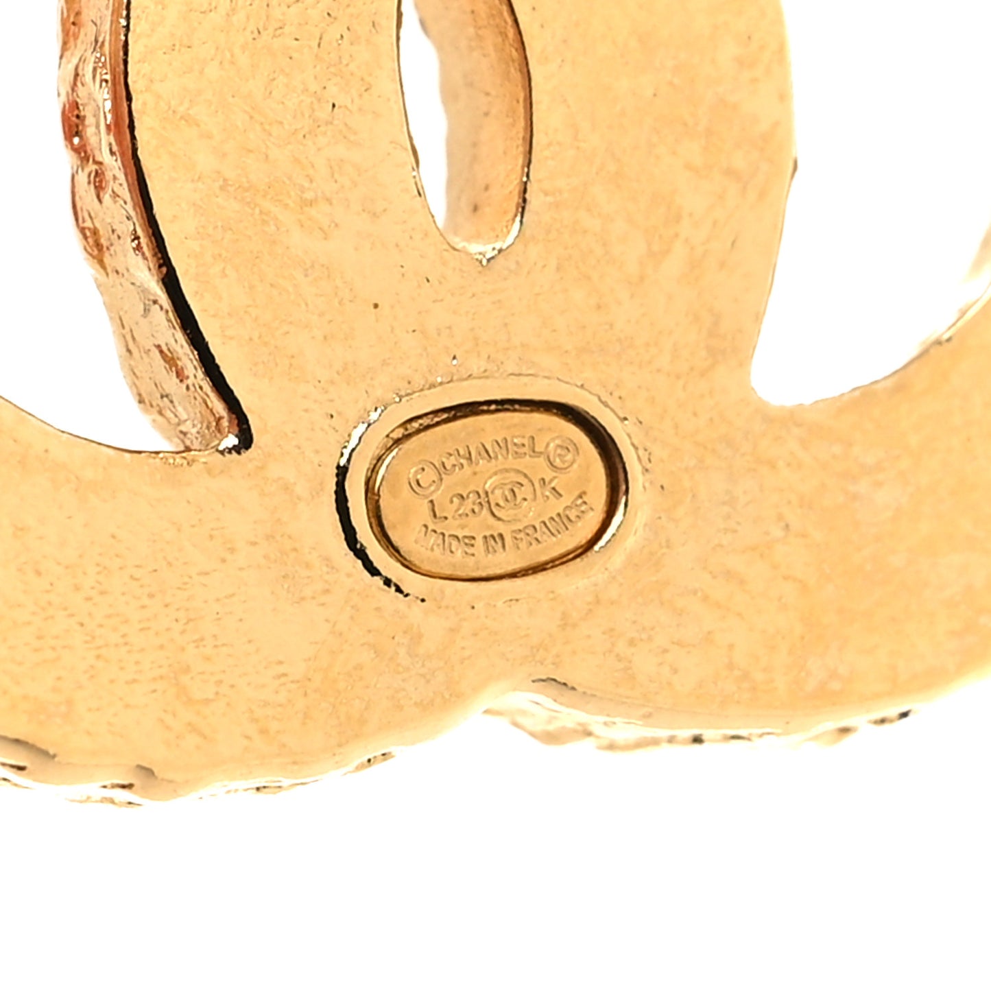 Metal Enamel CC Earrings Pink Gold