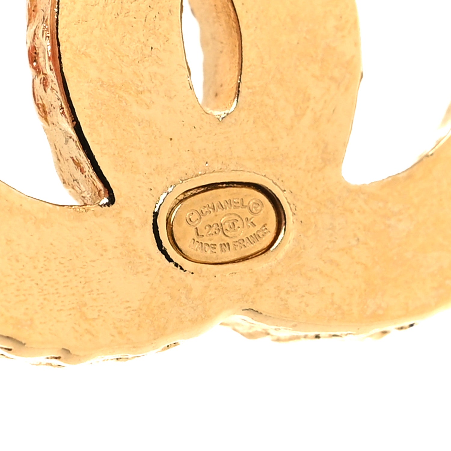 Chanel Metal Enamel CC Earrings Pink Gold 4 of 5