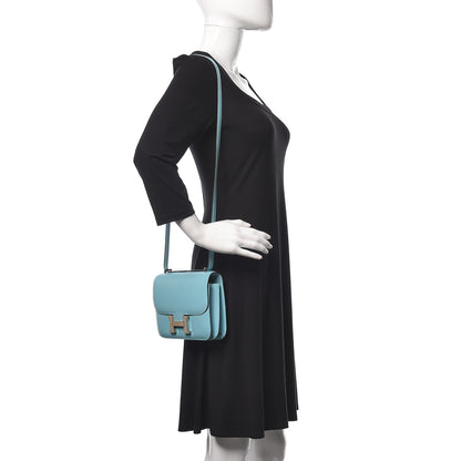 Hermes Tadelakt Lizard Constance 18 Bleu Atoll Ficelle 2 of 23