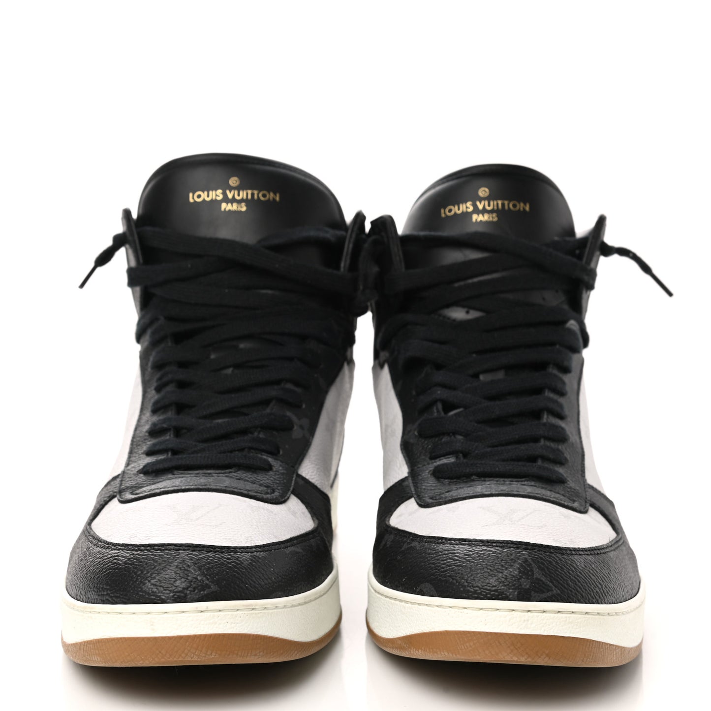 Calfskin Monogram Mens Rivoli High Top Sneakers 11 Black