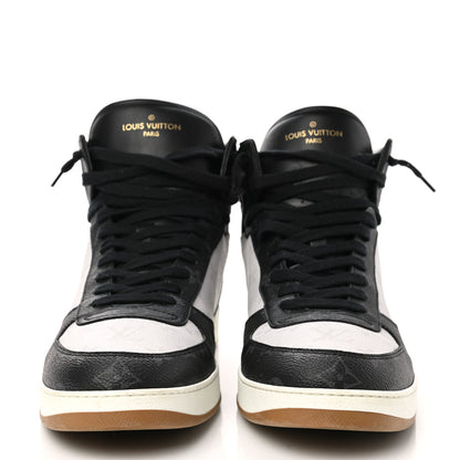 Louis Vuitton Calfskin Monogram Mens Rivoli High Top Sneakers 11 Black 2 of 9