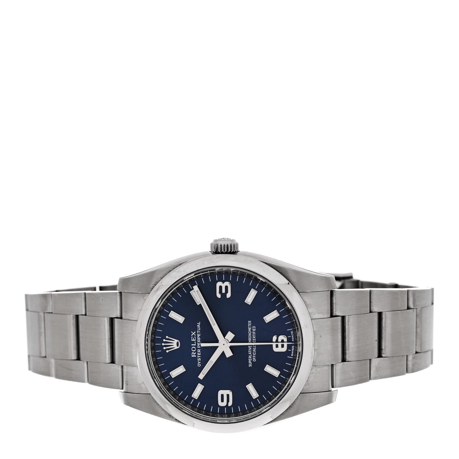 Rolex Stainless Steel 34mm Oyster Perpetual Watch Blue 114200 2 of 5