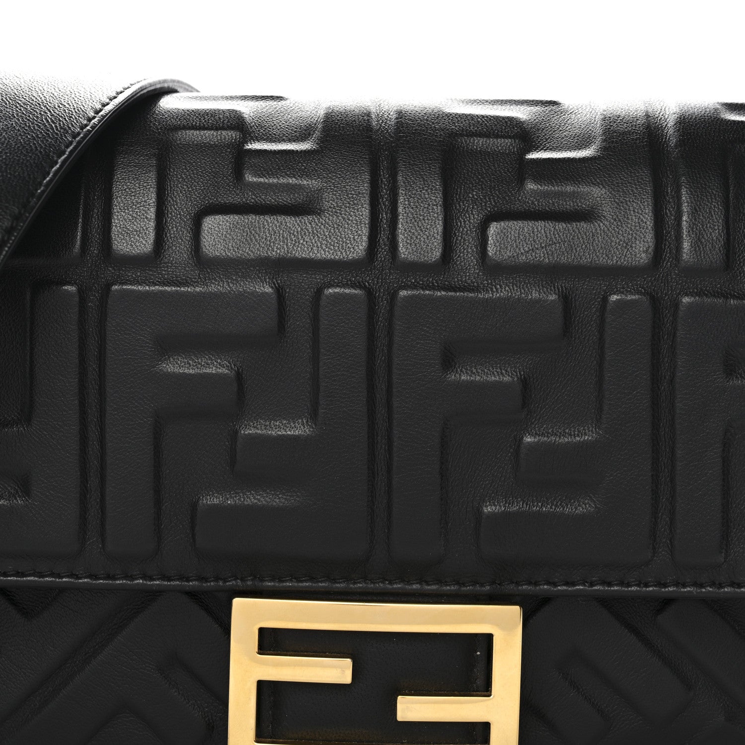 Fendi Nappa FF 1974 Embossed Baguette Black 7 of 11