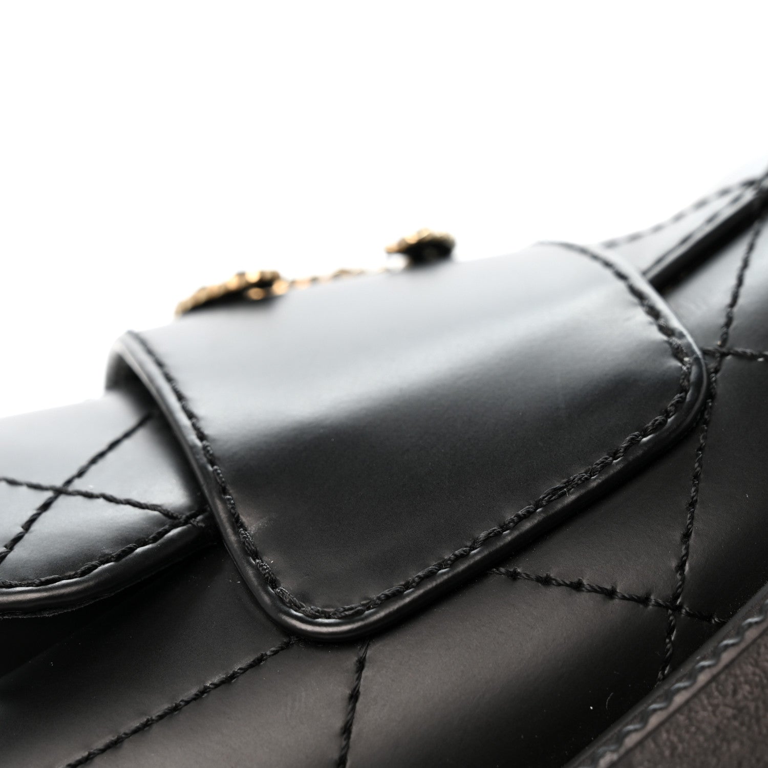 Chanel Calfskin Stitched CC Loafers 39 Black 10 of 10