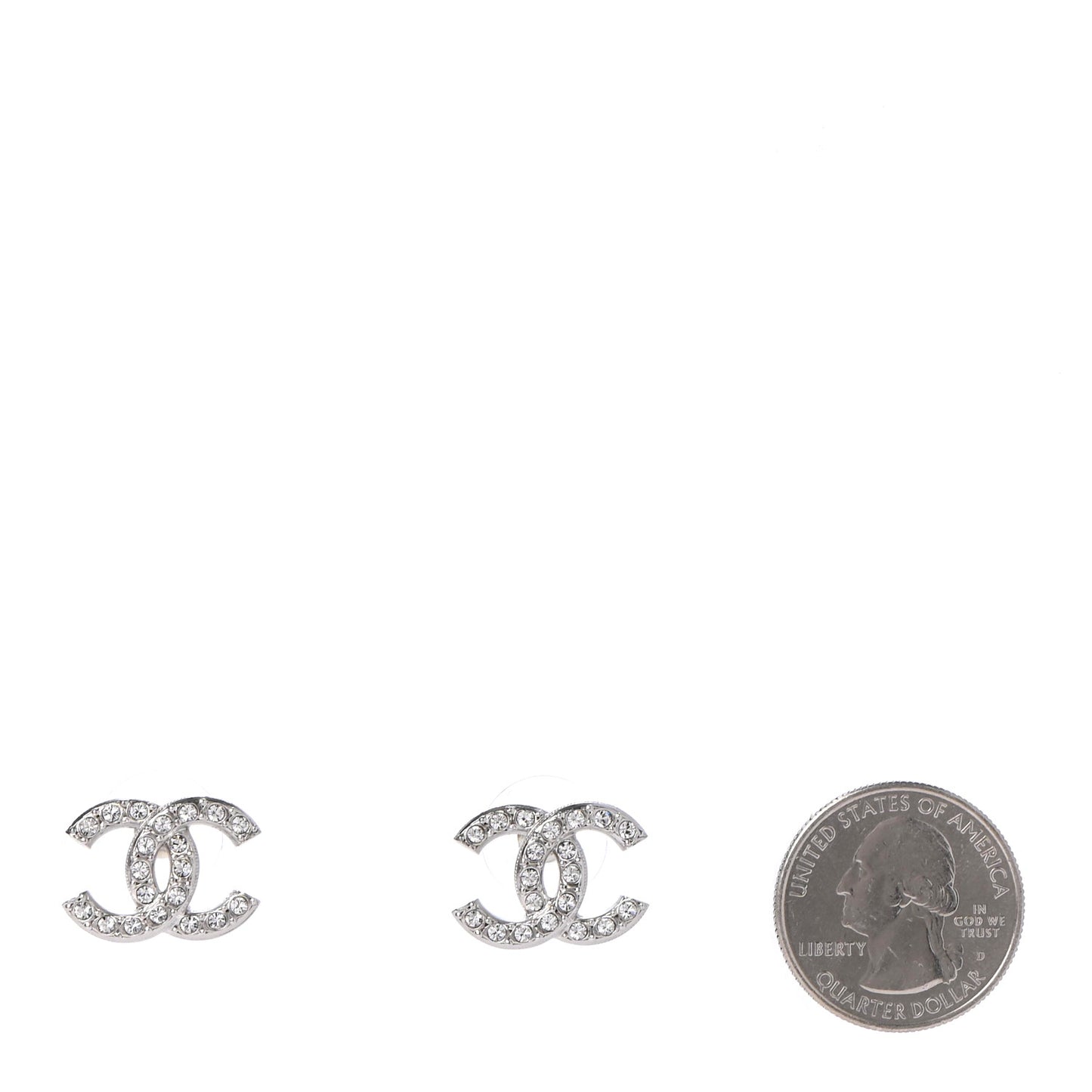 Crystal CC Earrings Silver