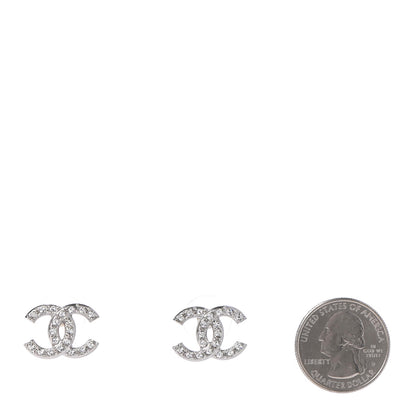 Chanel Crystal CC Earrings Silver 2 of 4