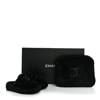 Chanel Shearling CC Flat Mules 39 Black 17 of 17