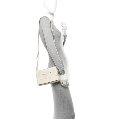 Bottega Veneta Lambskin Maxi Intrecciato Cassette Crossbody Bag White 2 of 11