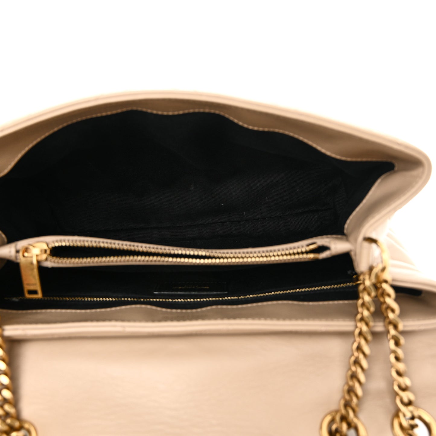 Calfskin Y Quilted Monogram Medium Loulou Chain Satchel Nude Powder
