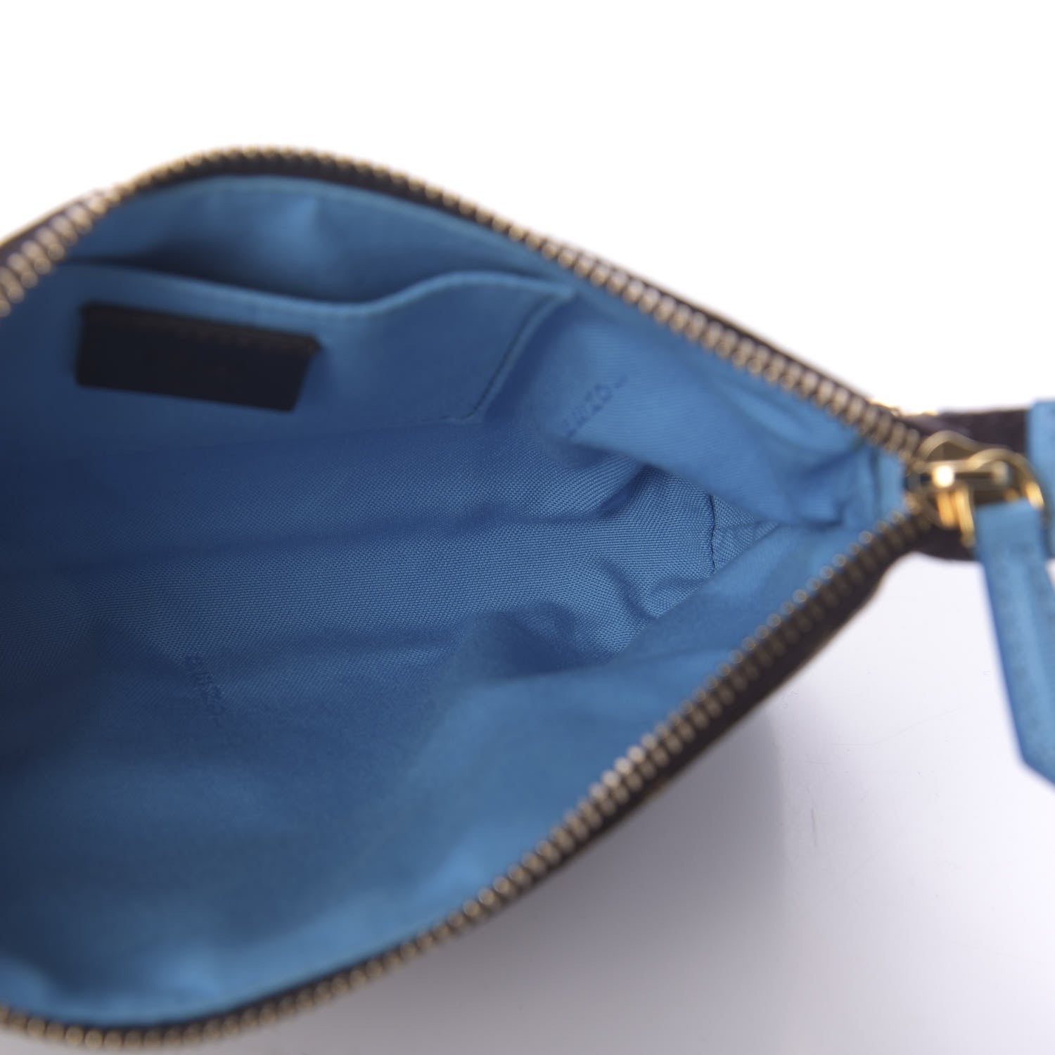 Fendi Zucca Spalmati Vitello Elite Pochette Tobacco Turchese 5 of 10