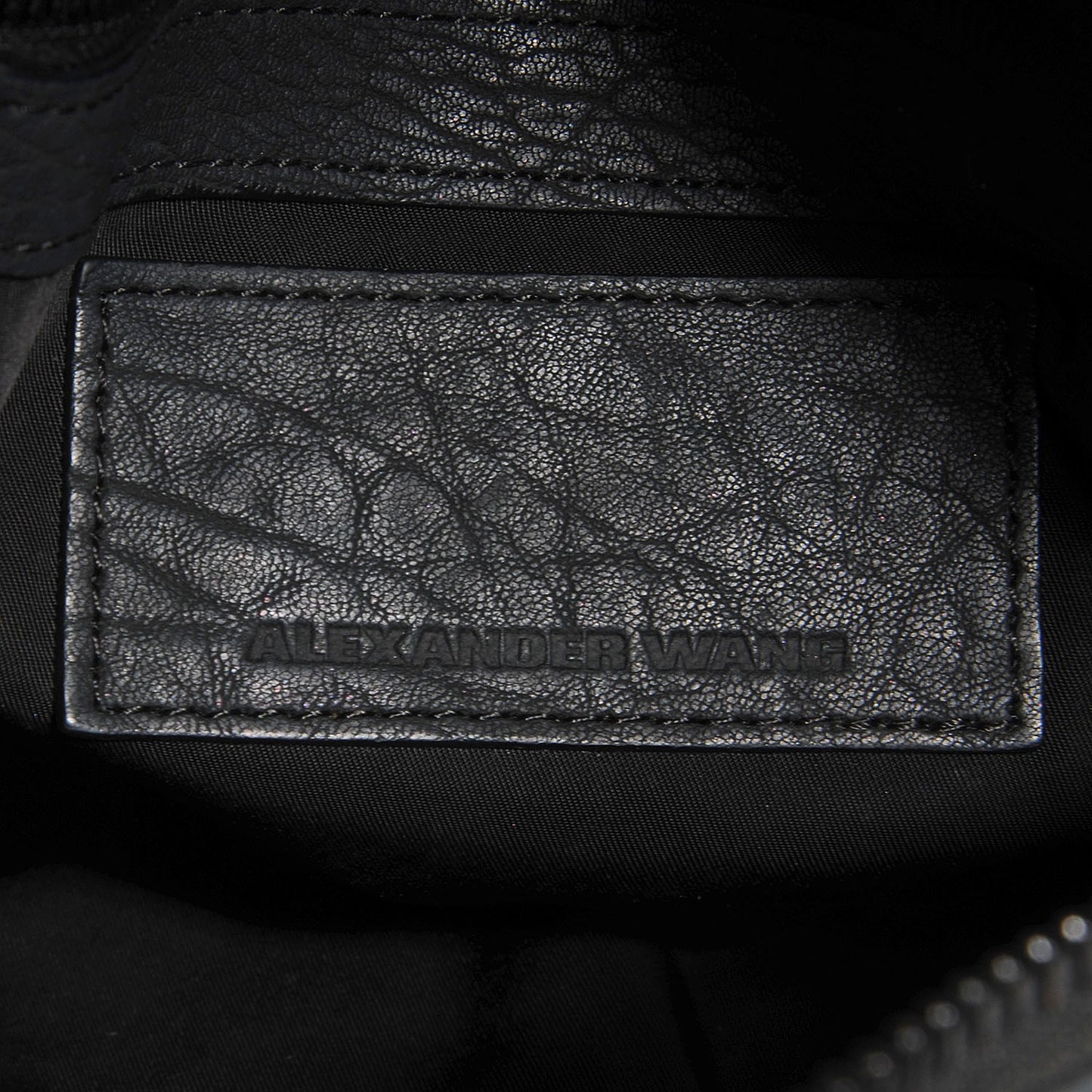 Pebbled Lambskin Rocco Matte Black Iridescent Hardware